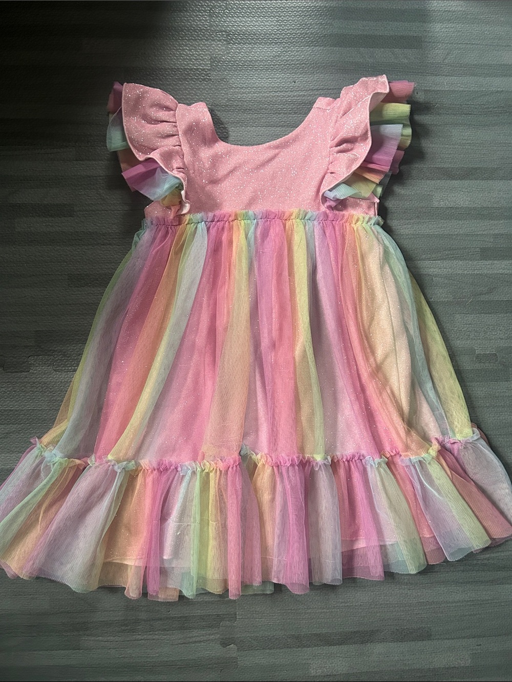 American Girl Rainbow Tulle Ruffle Girls' Dress